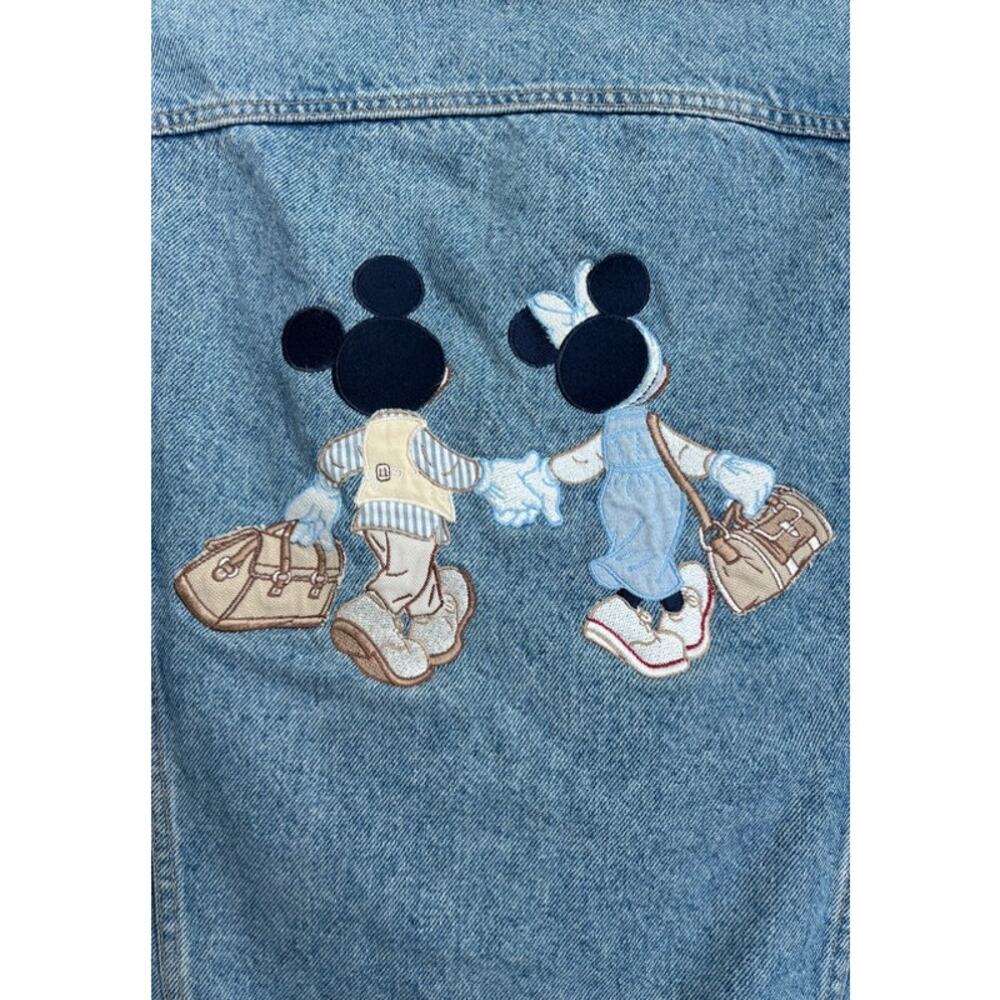Vintage Donaldson Minnie & Mickey Mouse Embroidered Jean Jacket Size Medium - Picture 6 of 7